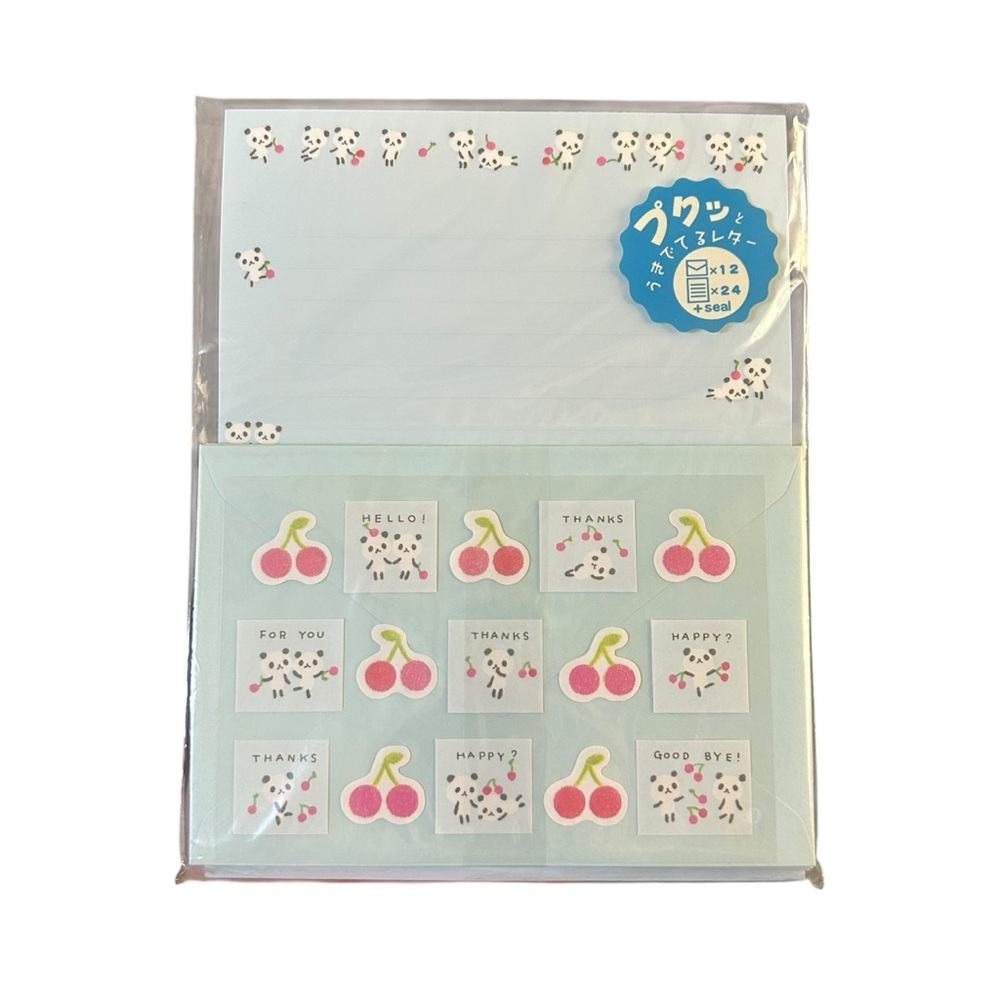 VTG 1998 San-X Cherry Panda Letter Set Y2K Cute Japanese Stationary Kawaii NWT